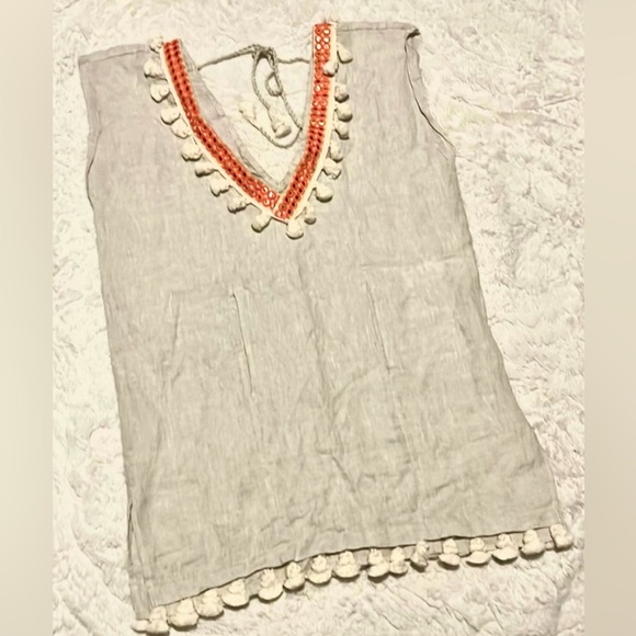 OndadeMar Women's Embroidered Tunic Boho Linen Sz S - Picture 6 of 9